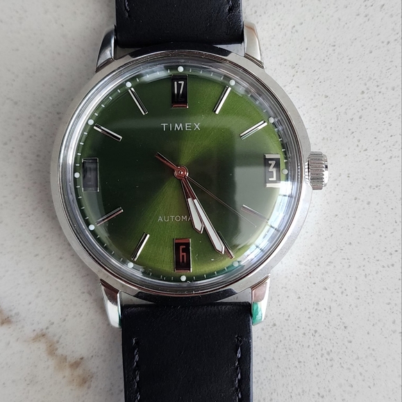 Slightly Used Timex Marlin® Automatic 40mm Leather Strap Watch (TW2V44600) - Picture 6 of 15